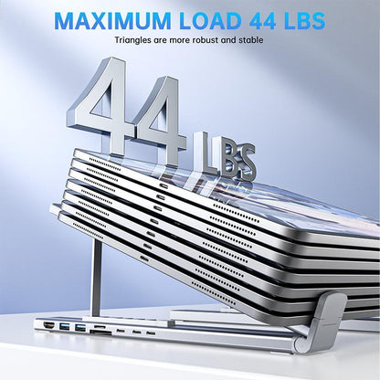 Multifunctional Laptop Holder Stand with HDMI & USB-C Port, 8-In-1